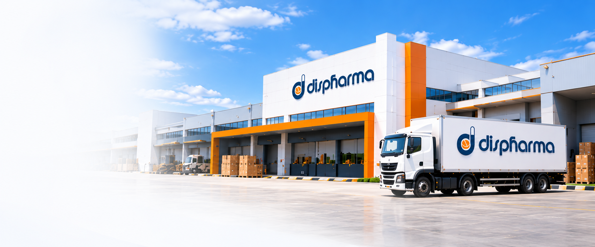 Le centre logistique Dispharma et son camion de livraison